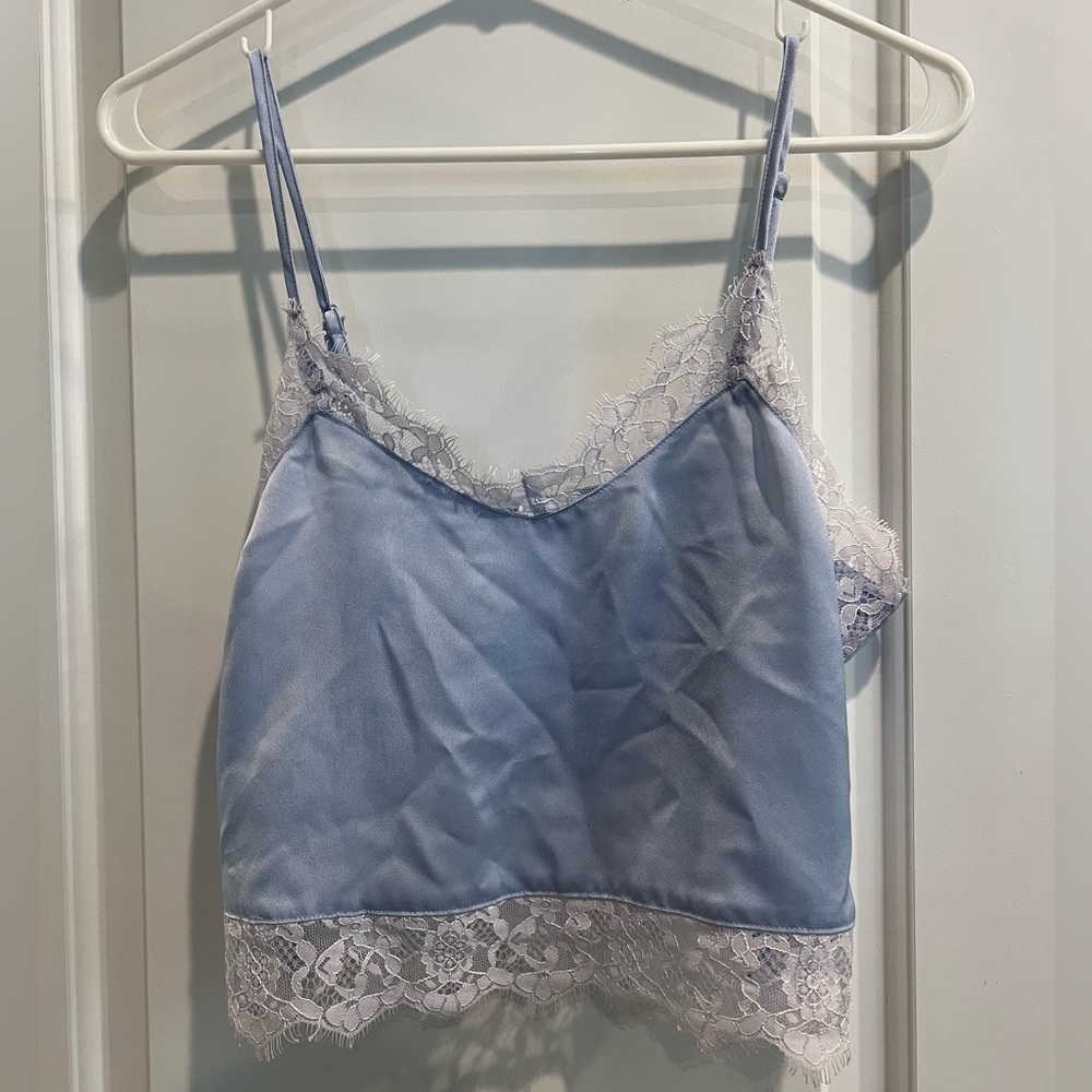Super down Elegant Blue Lace Camisole M